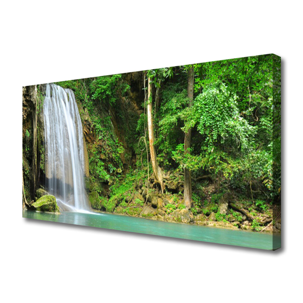 Leinwand-Bilder Wasserfall Wald Natur