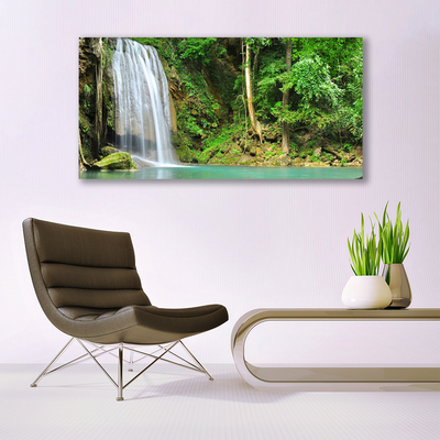 Leinwand-Bilder Wasserfall Wald Natur