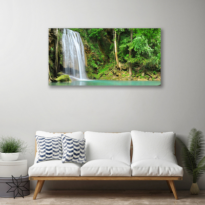 Leinwand-Bilder Wasserfall Wald Natur