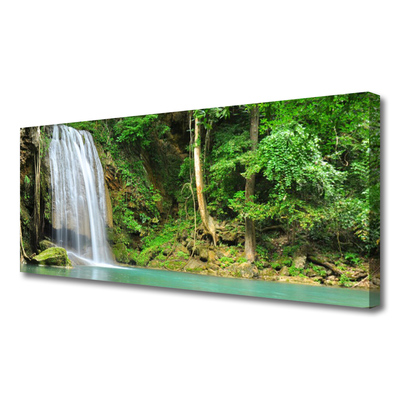 Leinwand-Bilder Wasserfall Wald Natur