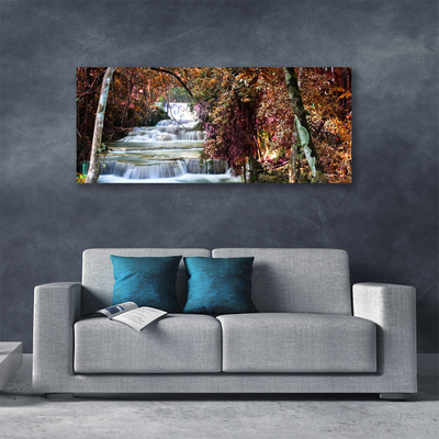 Leinwand-Bilder Wasserfall Wald Natur