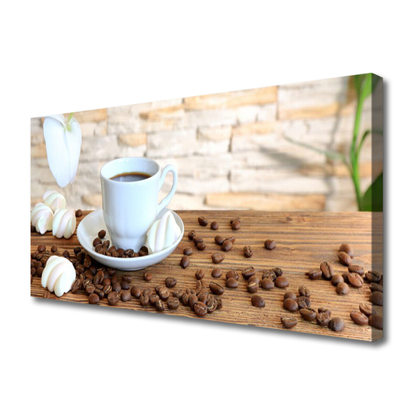 Leinwand-Bilder Tasse Kaffee Kaffeebohnen Küche