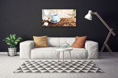 Leinwand-Bilder Tasse Kaffee Kaffeebohnen Küche