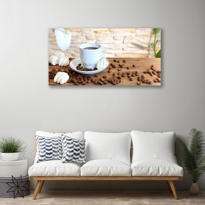 Leinwand-Bilder Tasse Kaffee Kaffeebohnen Küche