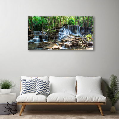 Leinwand-Bilder Wasserfall Wald Natur