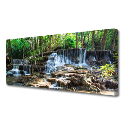 Leinwand-Bilder Wasserfall Wald Natur