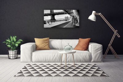 Leinwand-Bilder Brücke Straße Fahrrad Architektur