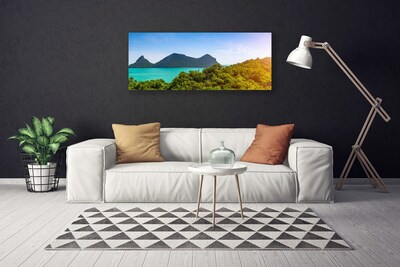 Leinwand-Bilder Gebirge Meer Bäume Landschaft