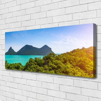 Leinwand-Bilder Gebirge Meer Bäume Landschaft