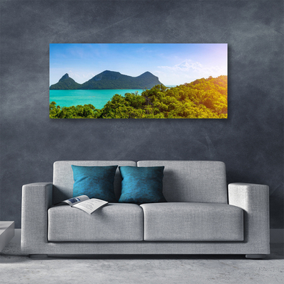 Leinwand-Bilder Gebirge Meer Bäume Landschaft