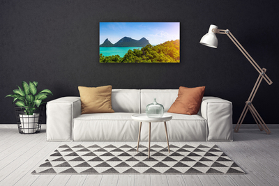 Leinwand-Bilder Gebirge Meer Bäume Landschaft