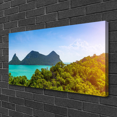 Leinwand-Bilder Gebirge Meer Bäume Landschaft