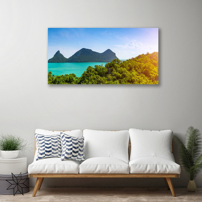 Leinwand-Bilder Gebirge Meer Bäume Landschaft