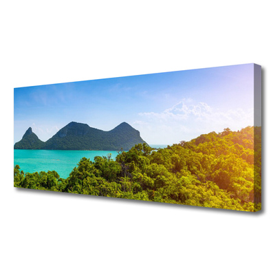 Leinwand-Bilder Gebirge Meer Bäume Landschaft