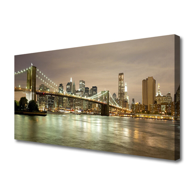Leinwand-Bilder Stadt Brücke Meer Architektur