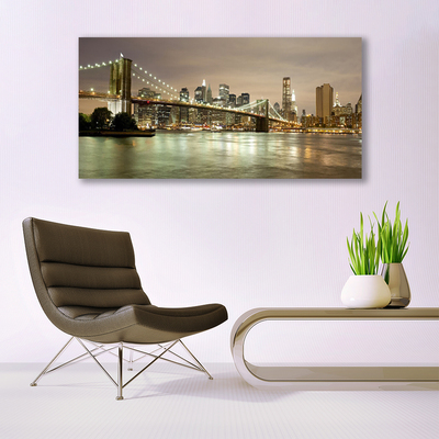 Leinwand-Bilder Stadt Brücke Meer Architektur