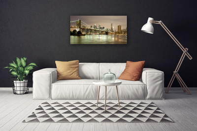 Leinwand-Bilder Stadt Brücke Meer Architektur
