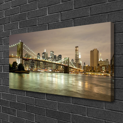 Leinwand-Bilder Stadt Brücke Meer Architektur