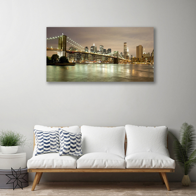 Leinwand-Bilder Stadt Brücke Meer Architektur