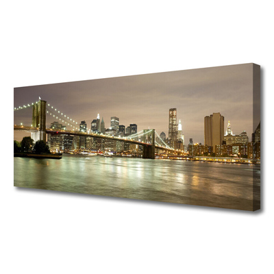 Leinwand-Bilder Stadt Brücke Meer Architektur
