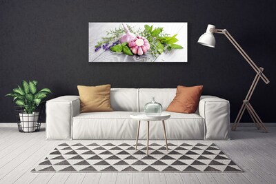Leinwand-Bilder Knoblauch Blume Blätter Pflanzen