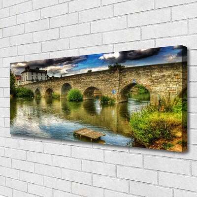 Leinwand-Bilder See Brücke Architektur