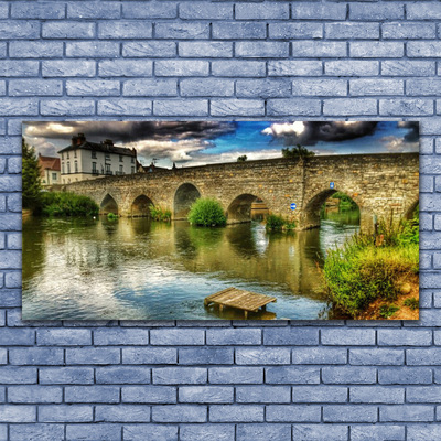 Leinwand-Bilder See Brücke Architektur