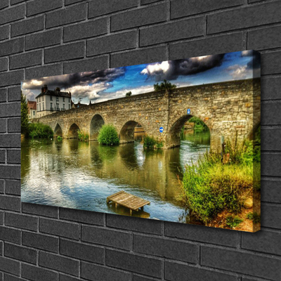 Leinwand-Bilder See Brücke Architektur