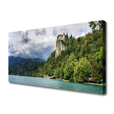 Leinwand-Bilder Gebirge Wald See Natur