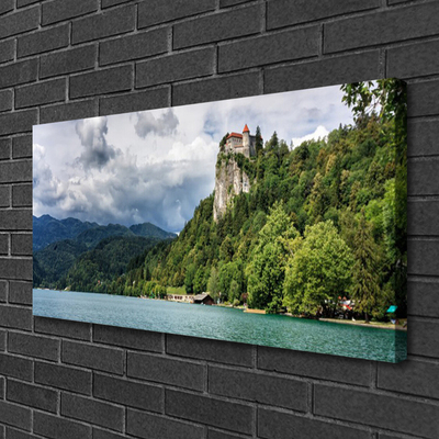 Leinwand-Bilder Gebirge Wald See Natur