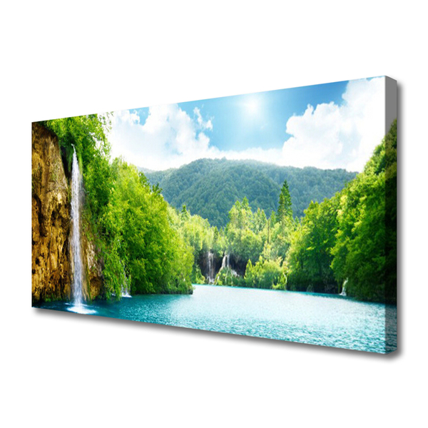 Leinwand-Bilder Gebirge Wald See Landschaft