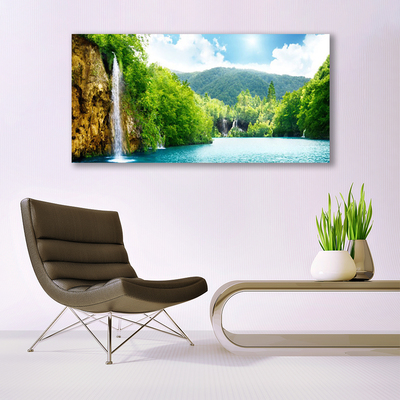 Leinwand-Bilder Gebirge Wald See Landschaft