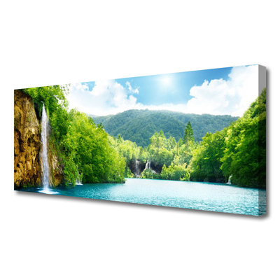 Leinwand-Bilder Gebirge Wald See Landschaft