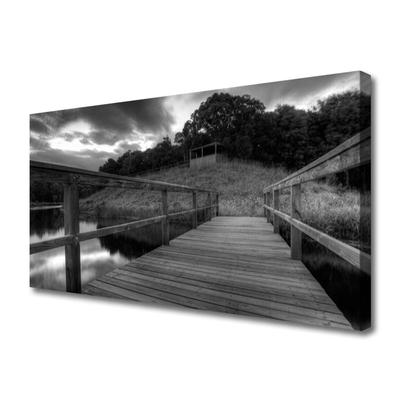 Leinwand-Bilder Brücke See Architektur