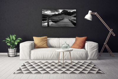 Leinwand-Bilder Brücke See Architektur