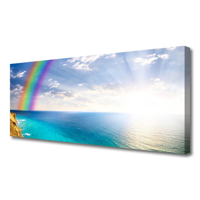 Leinwand-Bilder Regenbogen Sonne Meer Landschaft