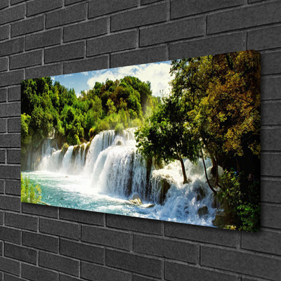 Leinwand-Bilder Wasserfall Bäume Natur