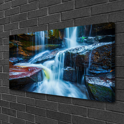 Leinwand-Bilder Wasserfall Felsen Landschaft