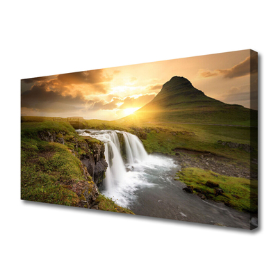 Leinwand-Bilder Gebirge Wasserfall Natur