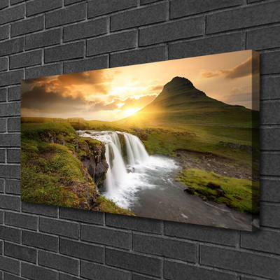 Leinwand-Bilder Gebirge Wasserfall Natur