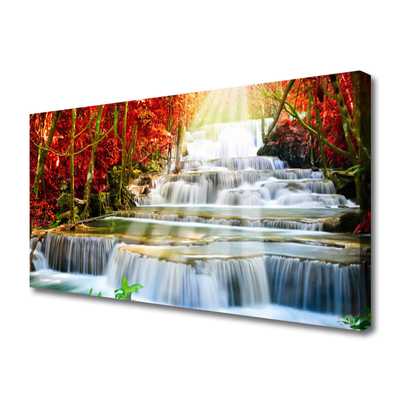 Leinwand-Bilder Wasserfall Wald Natur