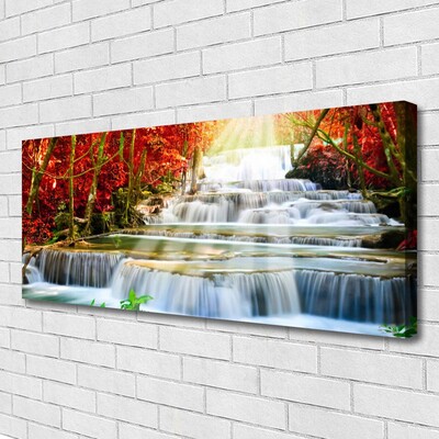 Leinwand-Bilder Wasserfall Wald Natur