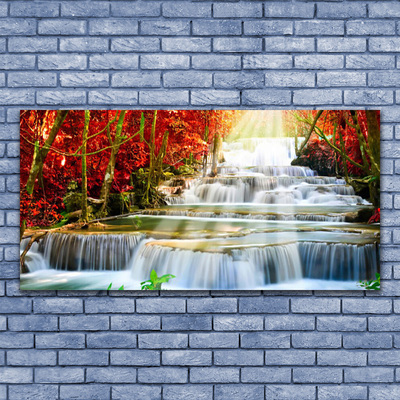 Leinwand-Bilder Wasserfall Wald Natur