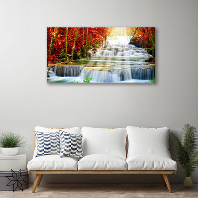 Leinwand-Bilder Wasserfall Wald Natur