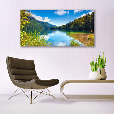 Leinwand-Bilder Gebirge Wald See Natur