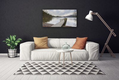 Leinwand-Bilder See Wald Brücke Architektur