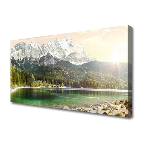 Leinwand-Bilder Gebirge Wald See Landschaft