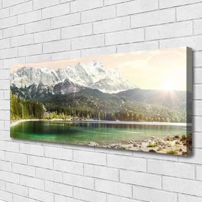 Leinwand-Bilder Gebirge Wald See Landschaft