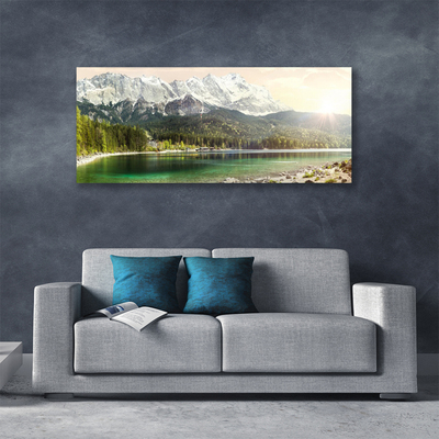 Leinwand-Bilder Gebirge Wald See Landschaft