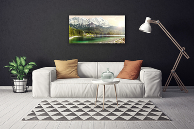 Leinwand-Bilder Gebirge Wald See Landschaft